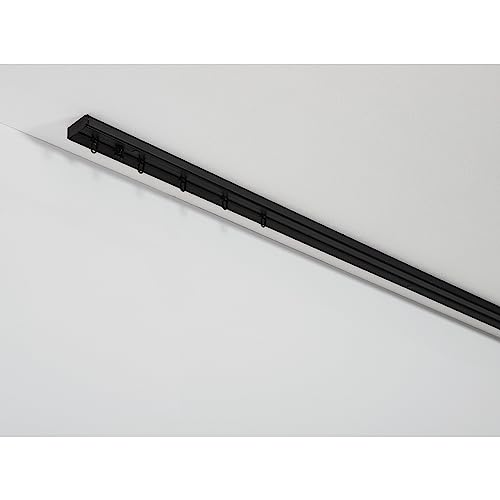 GARDINIA Chicago Vorhangschiene 1-läufig Schwarz 150 cm Set