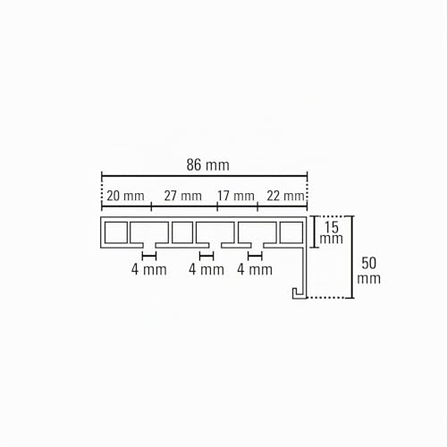 Gardinia Chicago Vorhangschiene P2Ü Weiß 180 cm 3-läufig