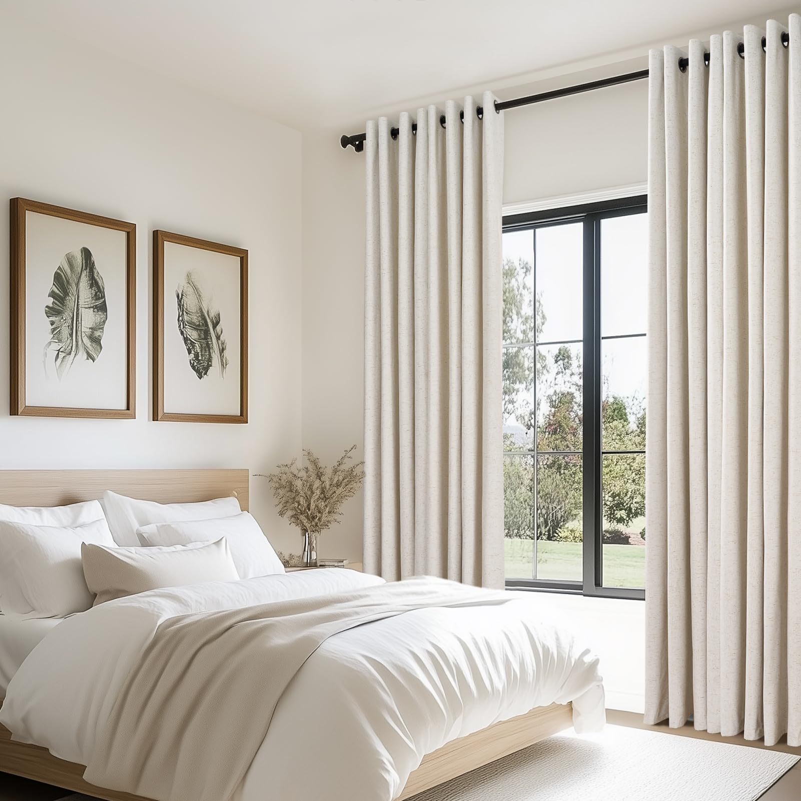Topfinel Vorhang Ösen Verdunkelung Cream 300x240 cm blickdicht