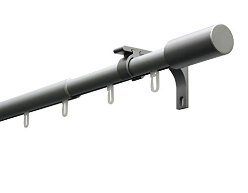 Gardinia Denver Gardinenstangen Set 190-360 cm Aluminium 1-läufig