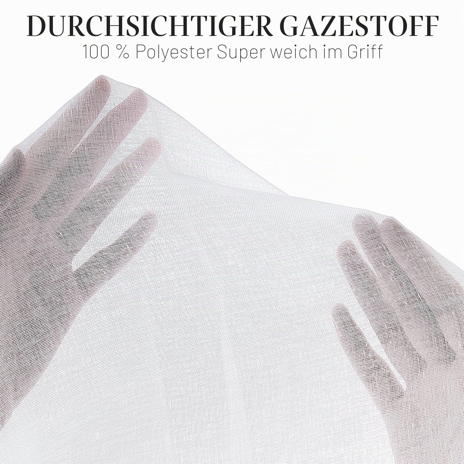 Topfinel Voile Vorhang Weiß 140x235 cm 2er Set Halbtransparent