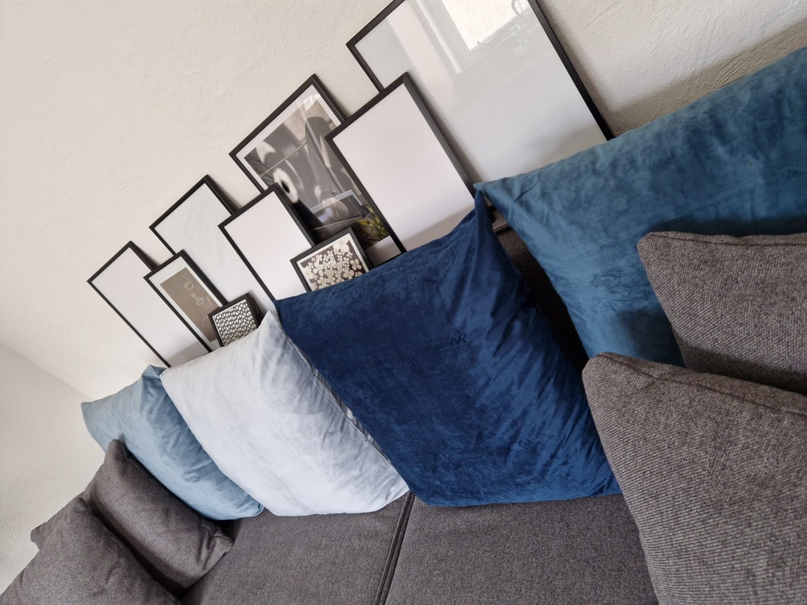 Topfinel Kissenbezüge Samt 40x40 Blau 4er-Set Verlauf