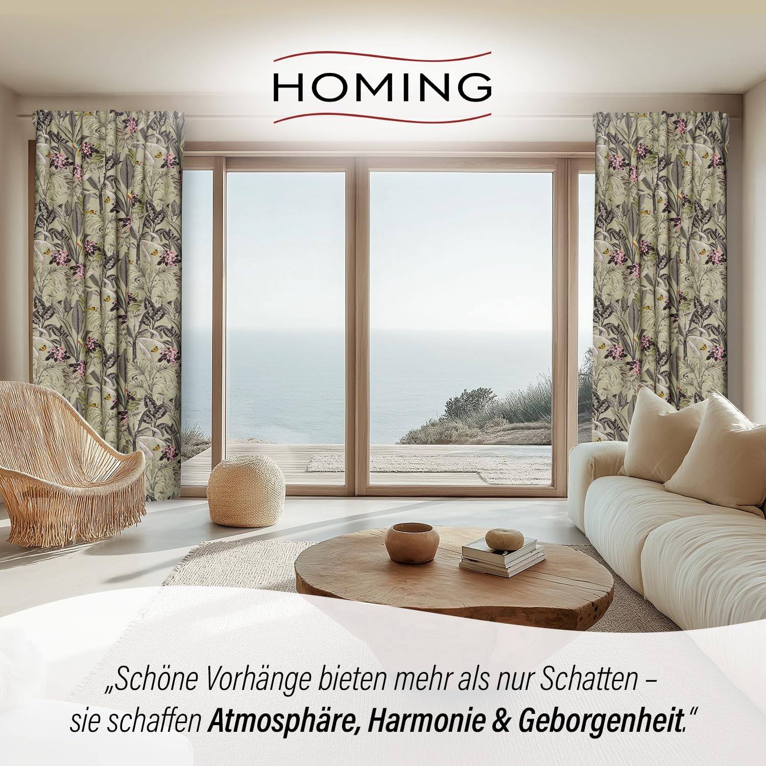 Homing Vorhang Dschungel Grün 140x245 cm blickdicht