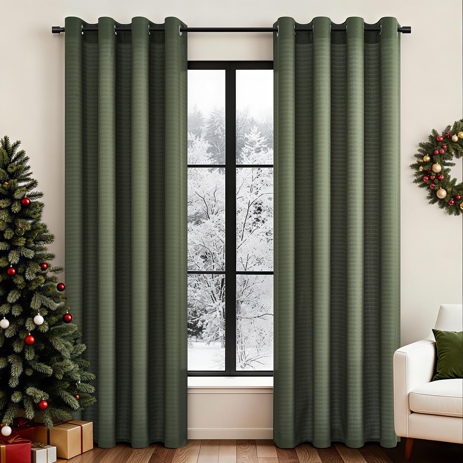 Topfinel Voile Vorhang Weiß 245x140 cm 2er Set Ösen
