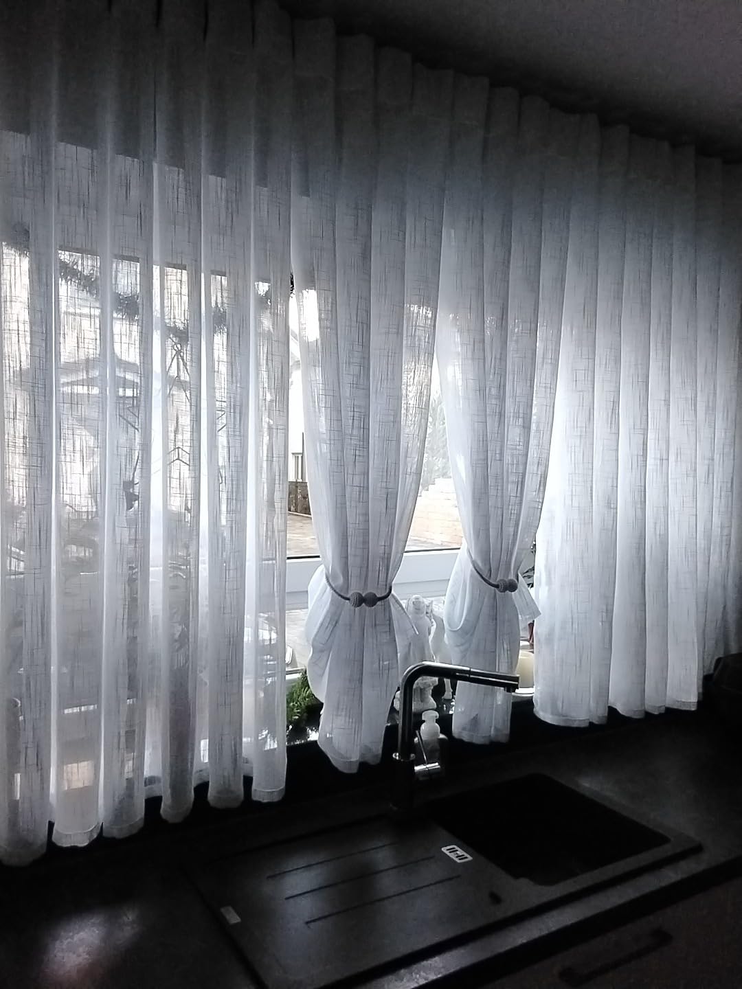 Topfinel Gardinen Leinenoptik 140x245 Beige 2er-Set Ösen
