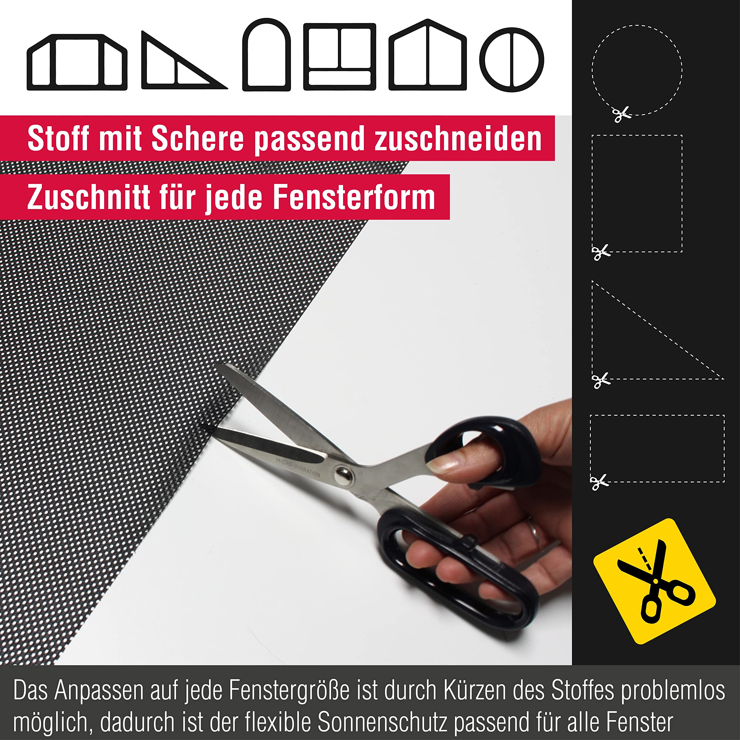 GARDINIA Solid Sonnenschutz schwarz 100x150 cm Hitzeschutz