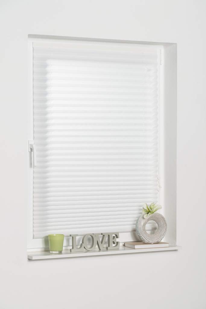 K-Home Plissee Klebe Weiß B80xH210 cm Lichtschutz