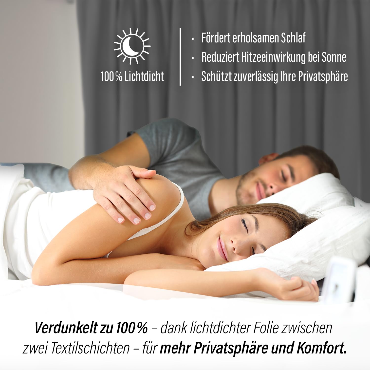 Homing Vorhang Nox Verdunkelungsvorhang Grau 135x270 blickdicht