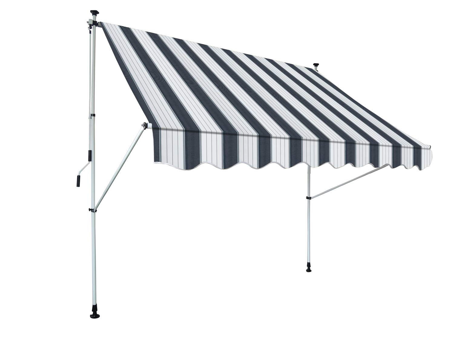 Gardinia Solid Föhr Klemmmarkise 253x150 Beige-Weiß Kurbel