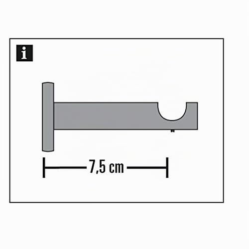 Gardinia Memphis Träger Ø16mm Edelstahl-Optik 7,5cm