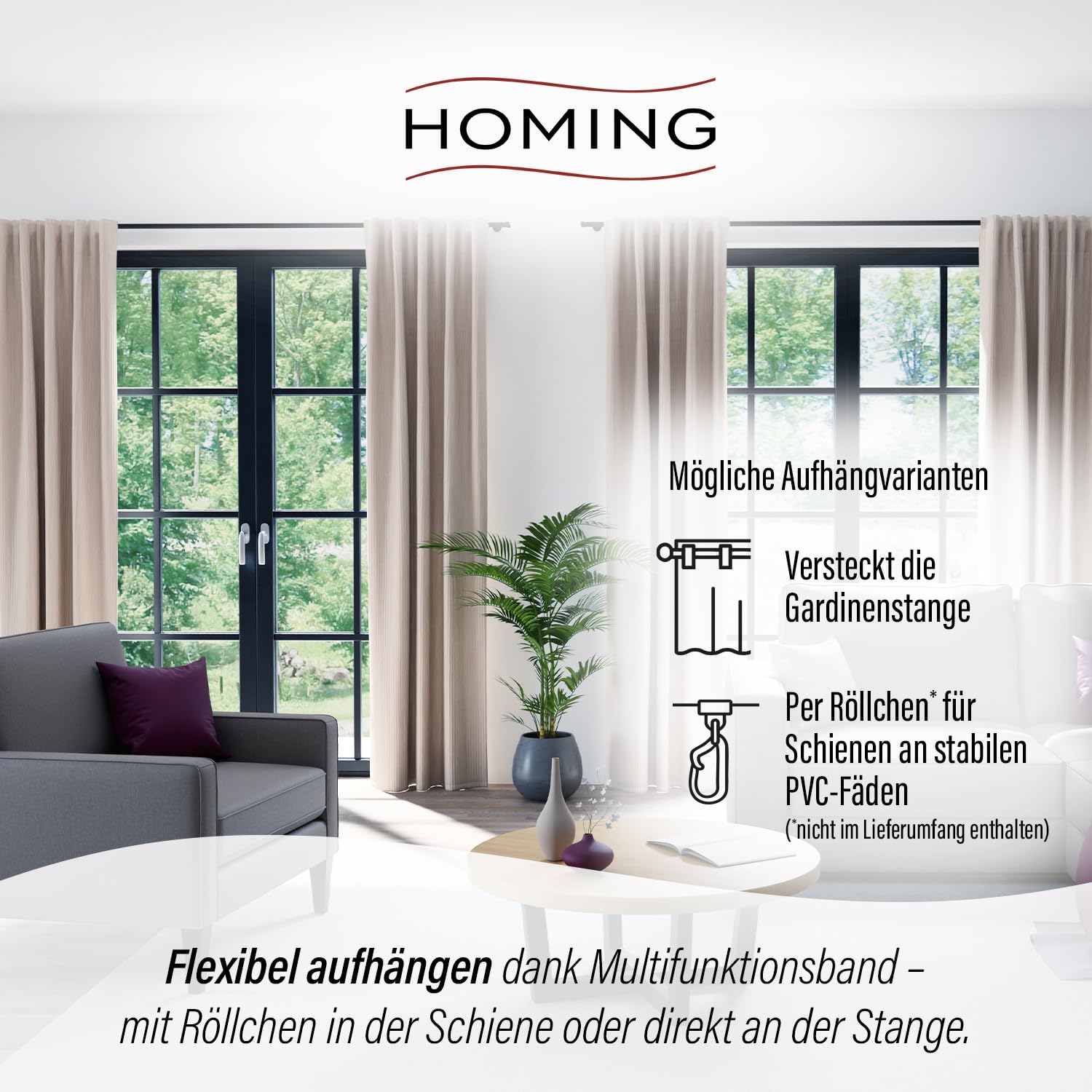 Homing Sven Cord-Vorhang beige 140x245 cm blickdicht