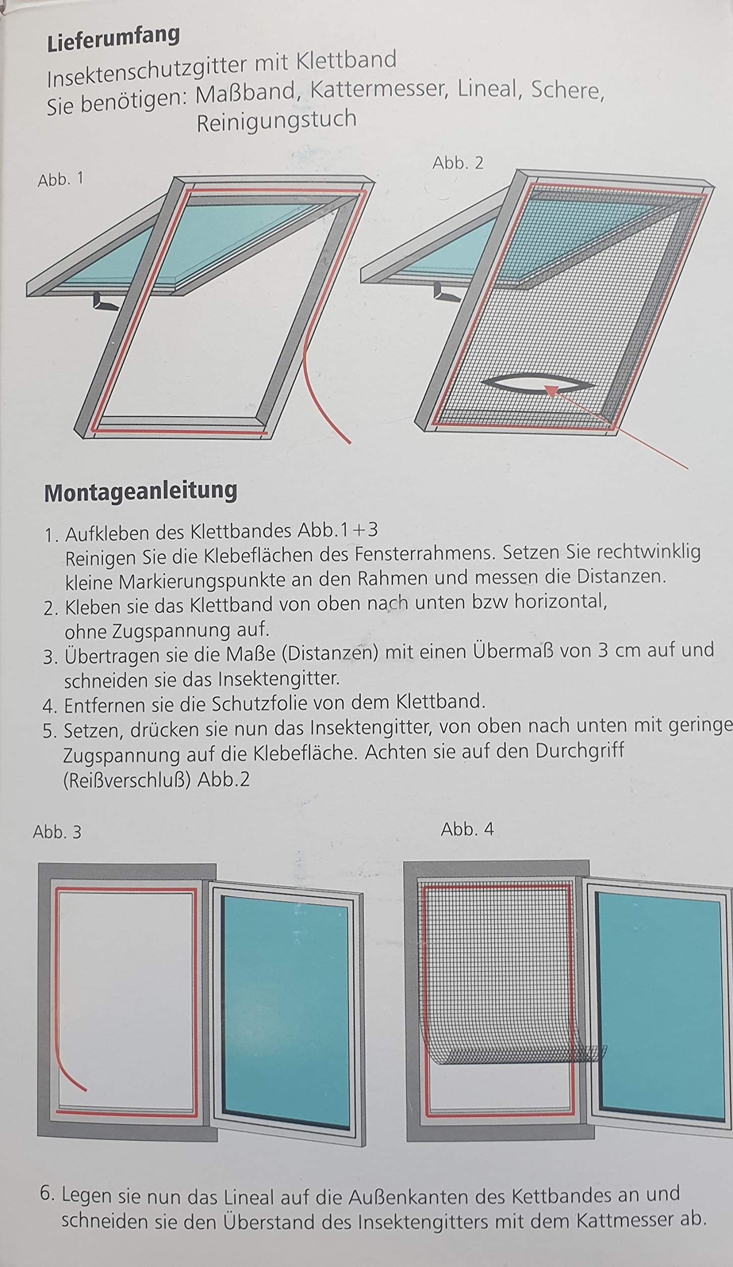 K-Home Insektenschutz Fliegengitter mit Reißverschluss 150x180