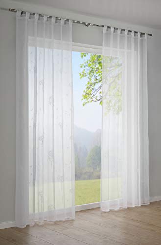 Gardinia Country Voile-Flock Vorhang Weiß 140x245 cm