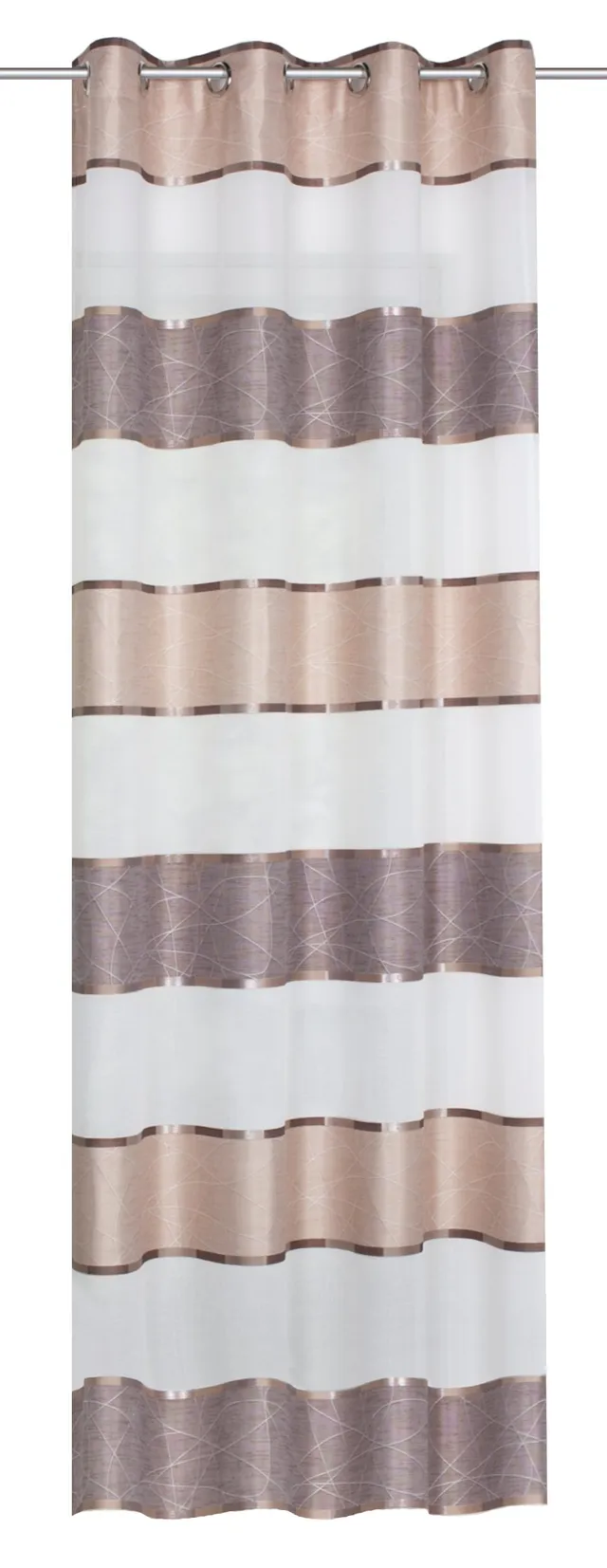 Home Fashion Ösenschal Querstreifen Vorhang 175x140 cappuccino