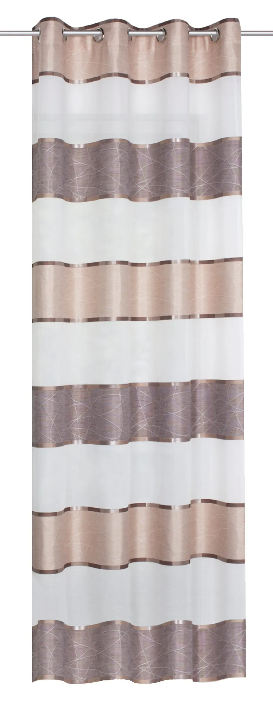 Home Fashion Ösenschal Querstreifen Vorhang 175x140 cappuccino