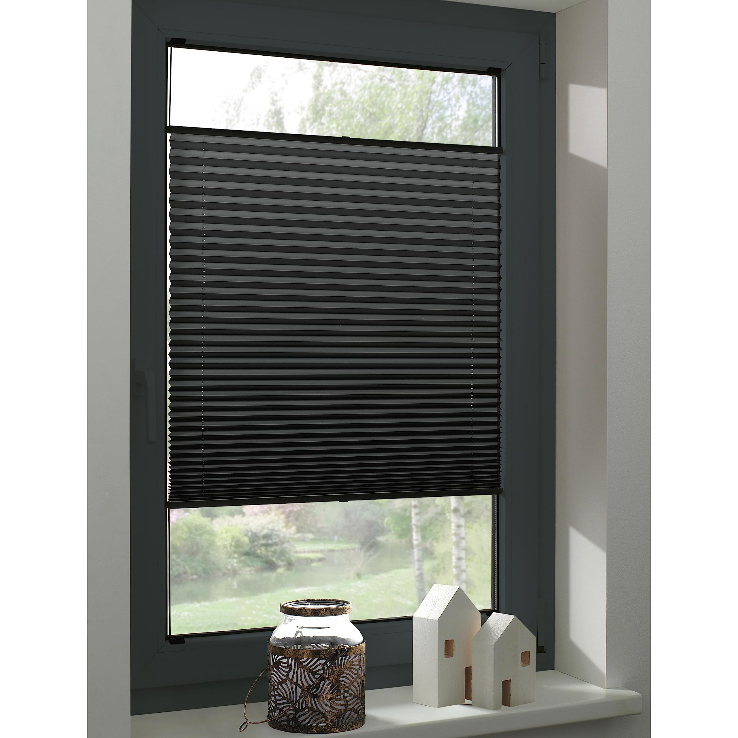 GARDINIA Plissee Concept Thermo Plissee schwarz 80x130 cm