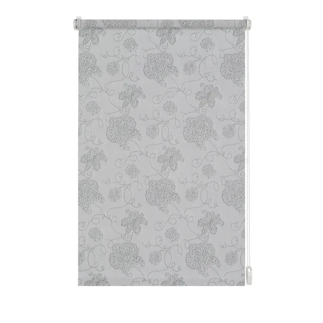 GARDINIA EASYFIX Rollo 721 Stickerei Silber 75x150 cm blickdicht