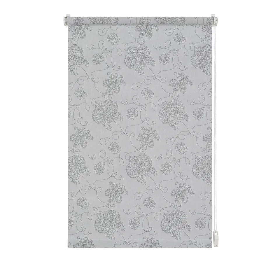 GARDINIA EASYFIX Rollo 721 Stickerei Silber 75x150 cm blickdicht