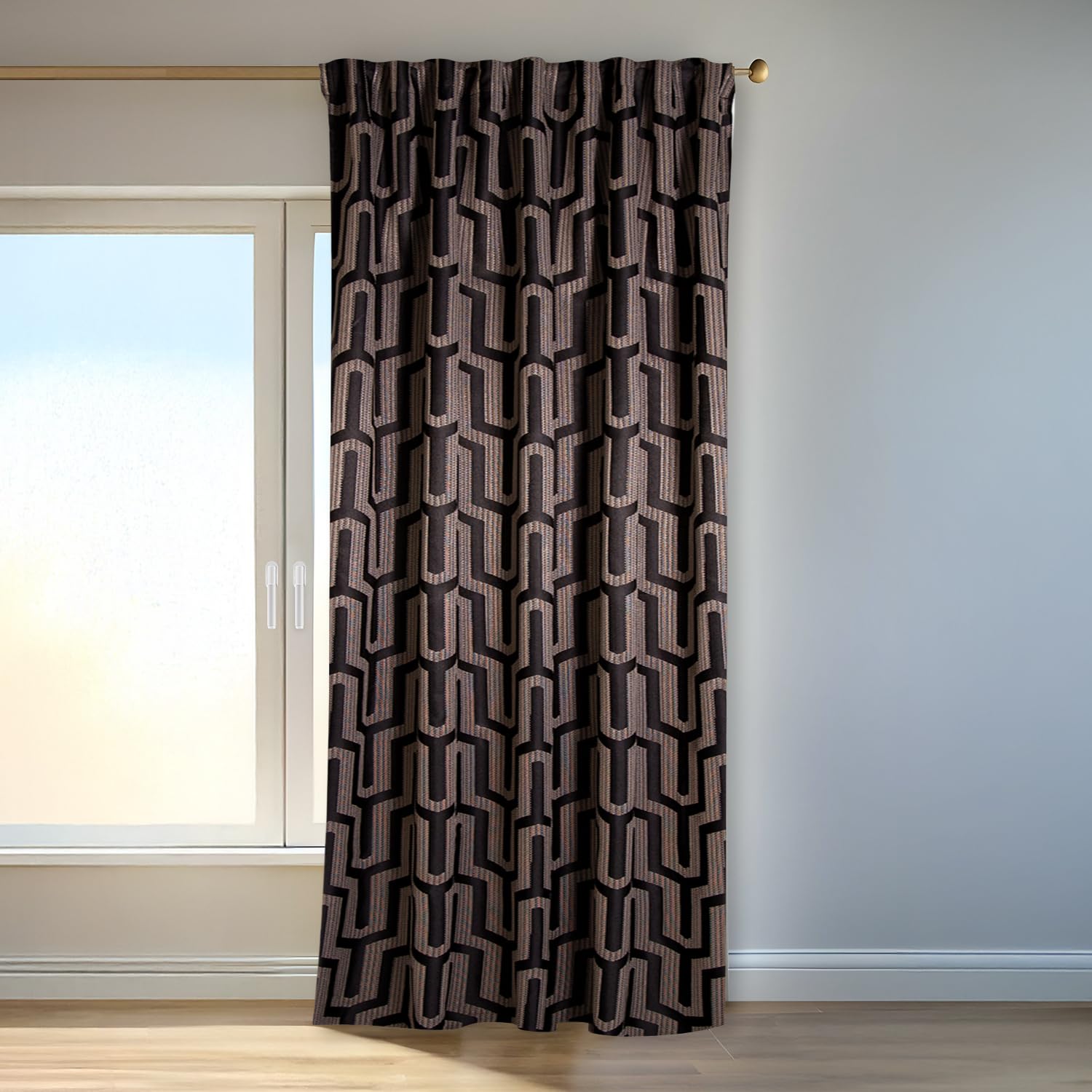 Homing Tiaro Vorhang blickdicht 140x245 schwarz-gold Muster
