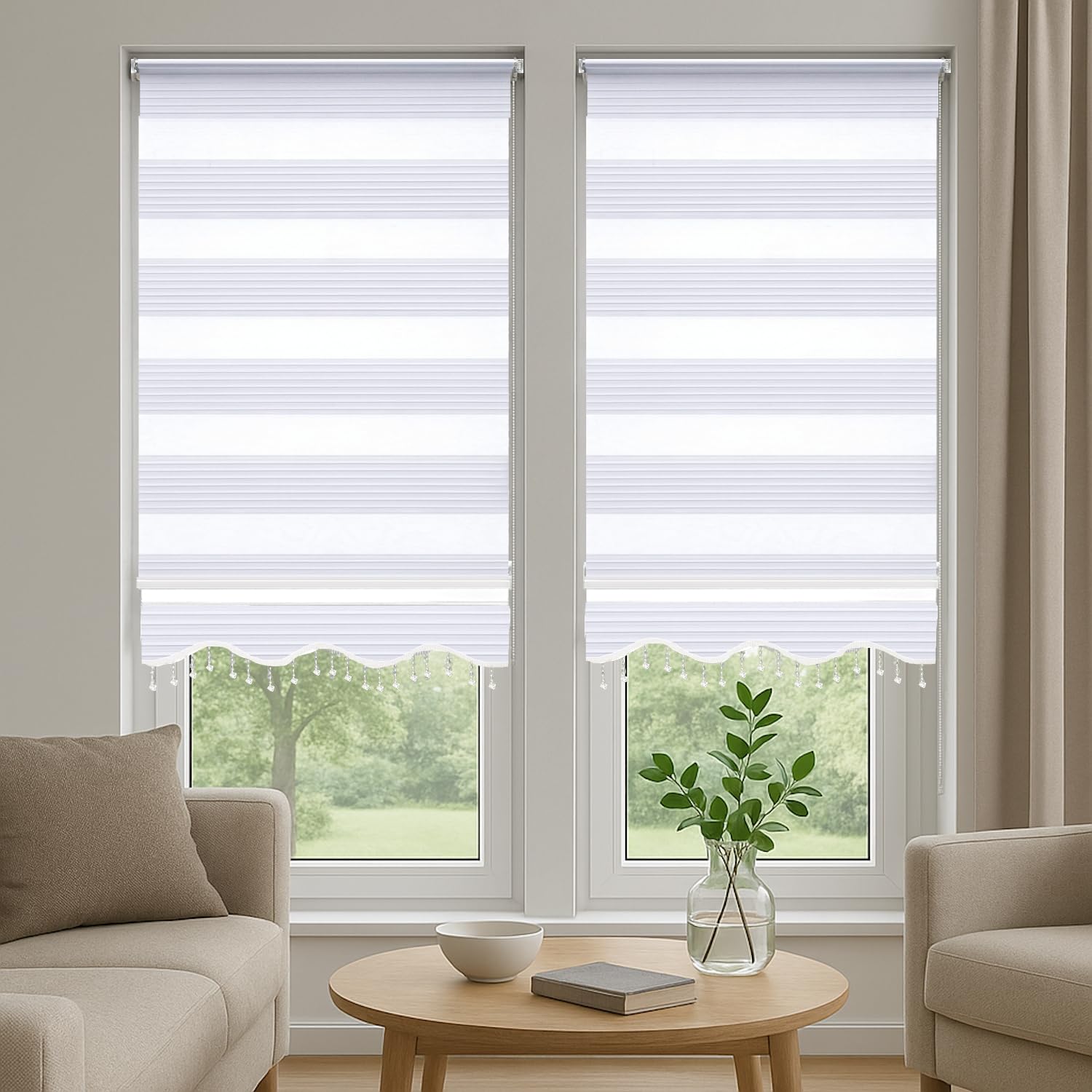 Brillant Doppelrollo Klemmfix 50x200 cm Weiß ohne Bohren