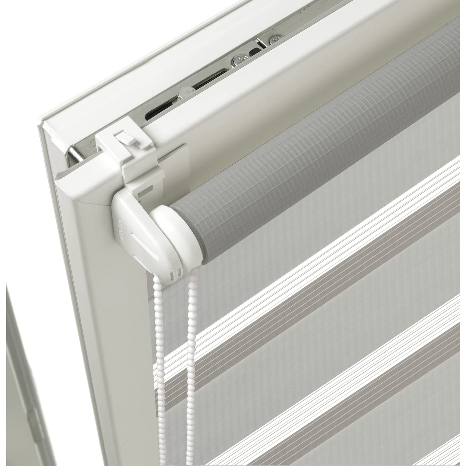 Gardinia EASYFIX Shaun Doppelrollo 60x150 cm Hellgrau Streifen