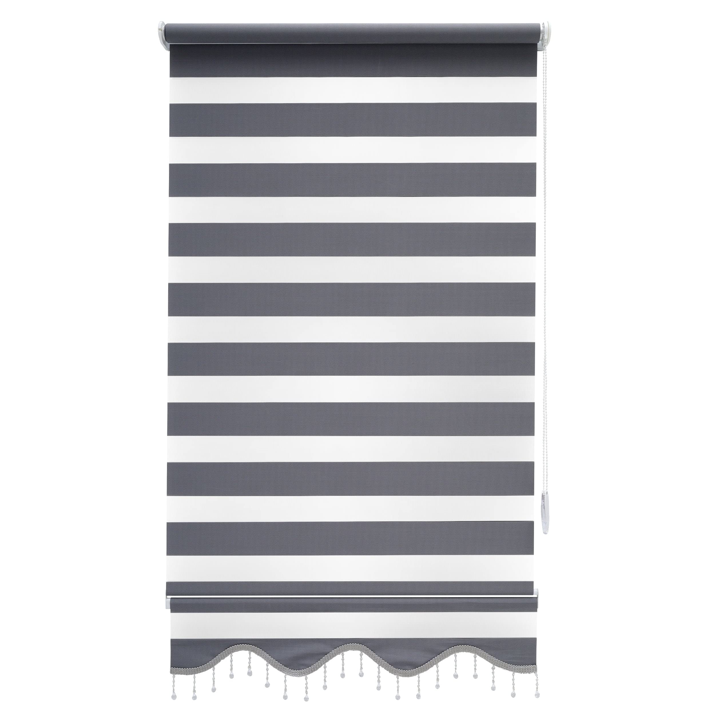 Brillant Doppelrollo Zebra Rollo Grau 110x200 cm Klemmfix