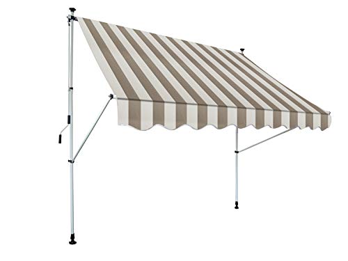 Gardinia Solid Föhr Klemmmarkise 253x150 Beige-Weiß Kurbel