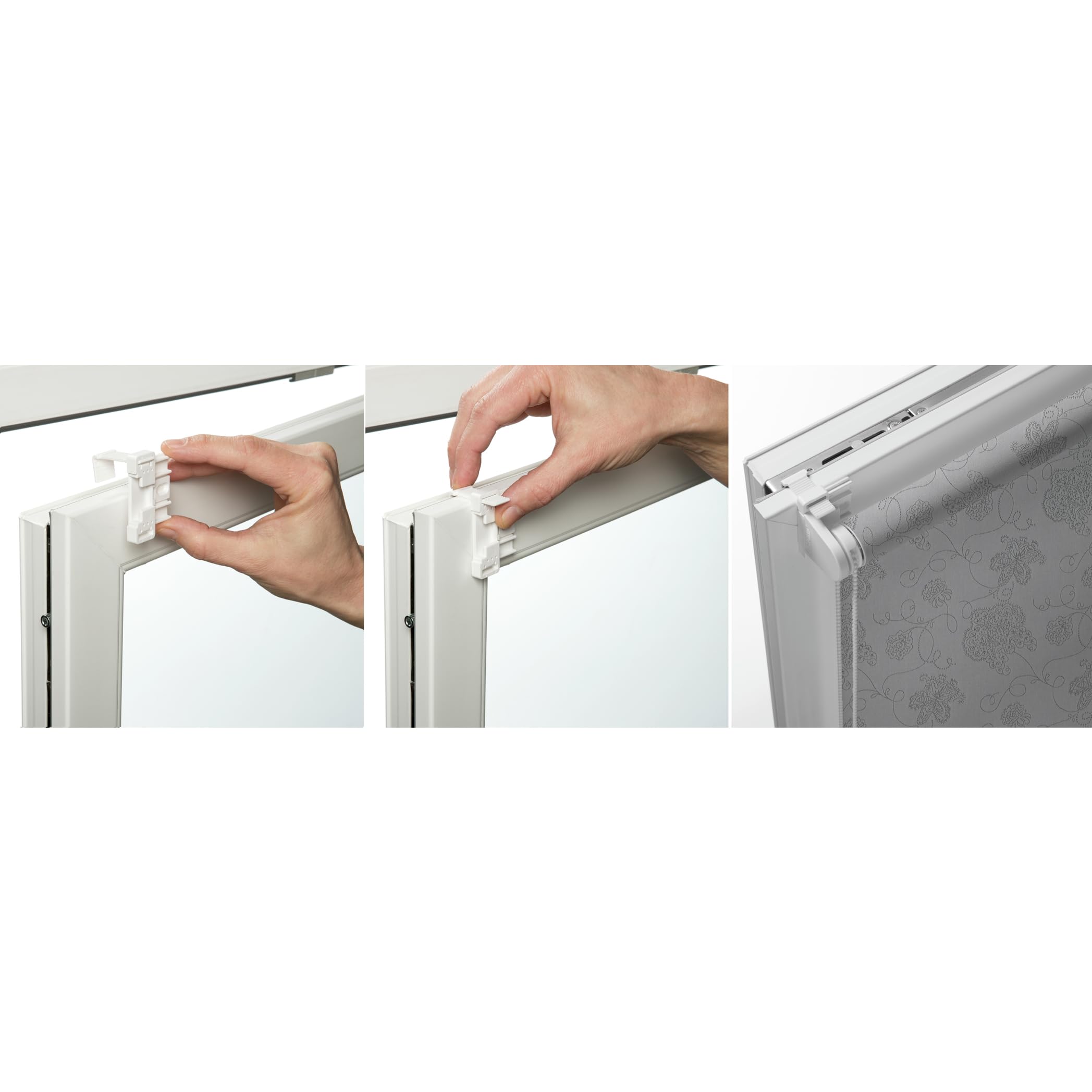 GARDINIA EASYFIX Rollo 721 Stickerei Silber 75x150 cm blickdicht