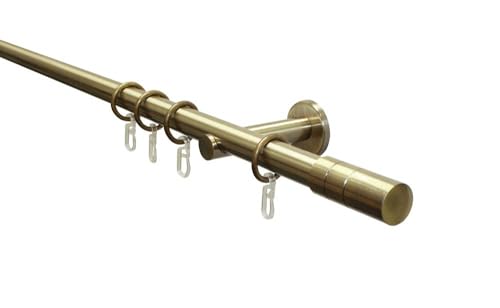GARDINIA Memphis Gardinenstange Zylinder Messing-antik 160 cm