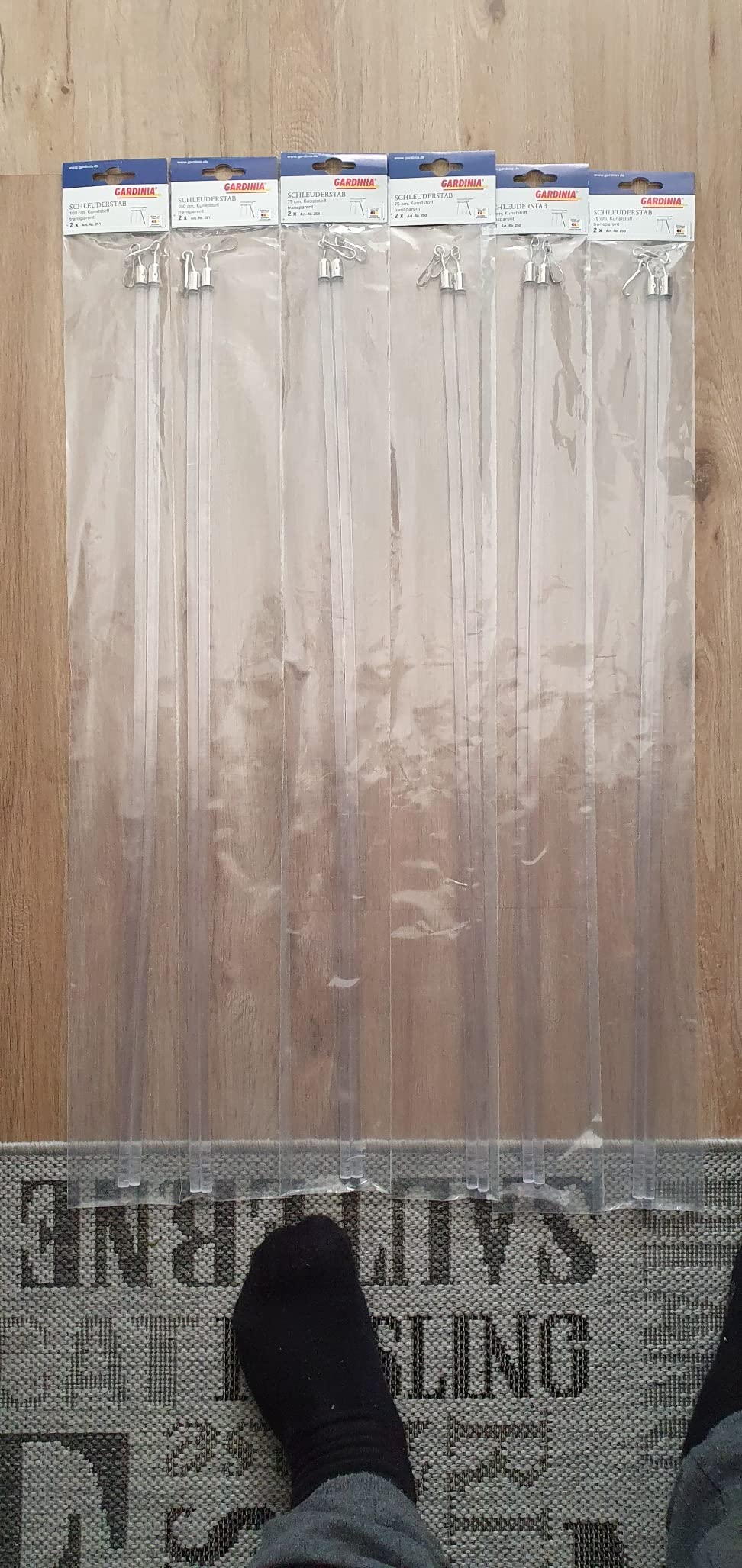 Gardinia Chicago Schleuderstab Weiß 75 cm 2 Stück Metall