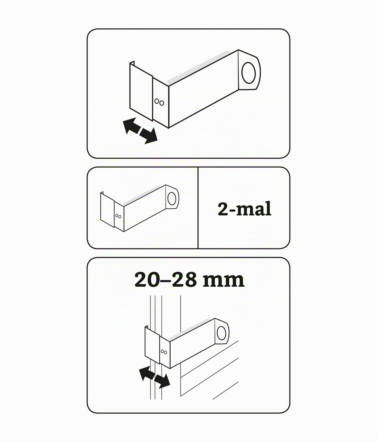 GARDINIA Chicago Adapter Spannvitrage Weiß 2 Stück