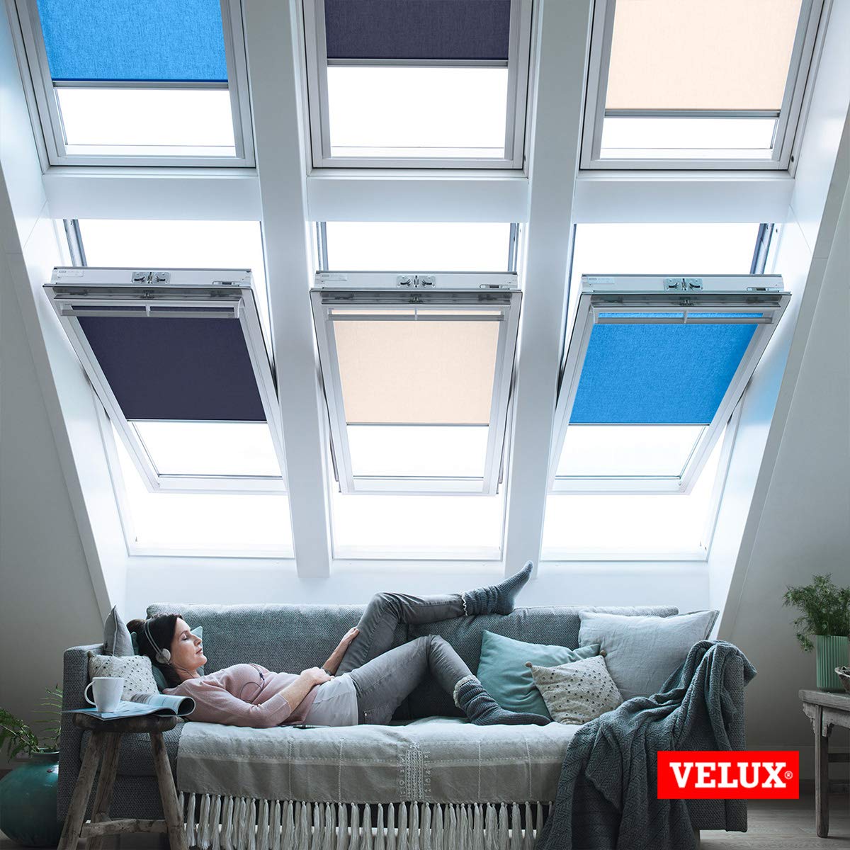 VELUX Sichtschutzrollo PK06 Weiß Lichtdurchlässig
