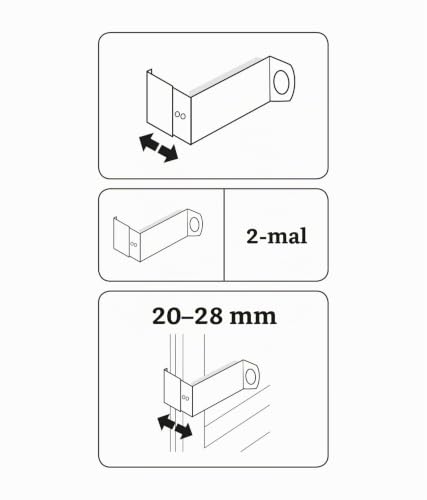GARDINIA Chicago Adapter Spannvitrage Weiß 2 Stück