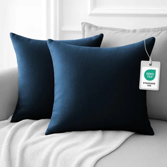 Homing St. Tropez Kissenhülle 40x40 dunkelblau Leinen-Optik