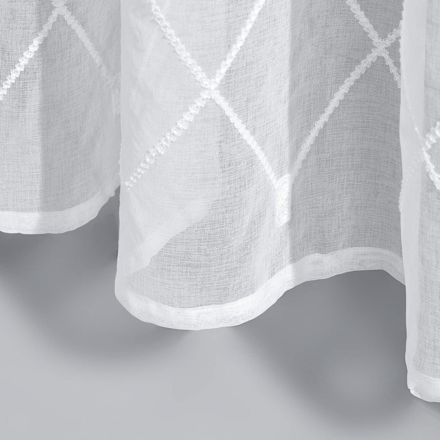 Topfinel Gardinen & Vorhänge Voile-Ösengardine Weiß 2er-Set Stickerei