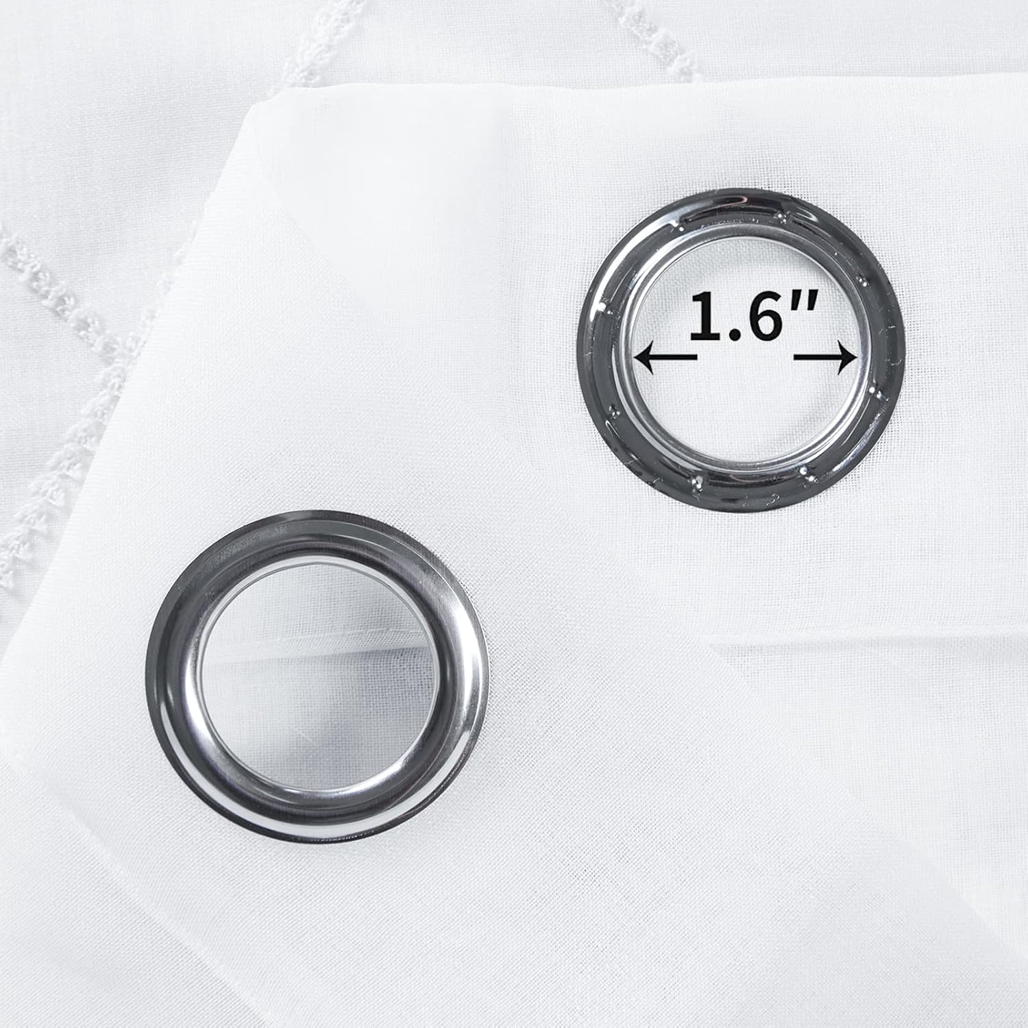 Topfinel Gardinen & Vorhänge Voile-Ösengardine Weiß 2er-Set Stickerei