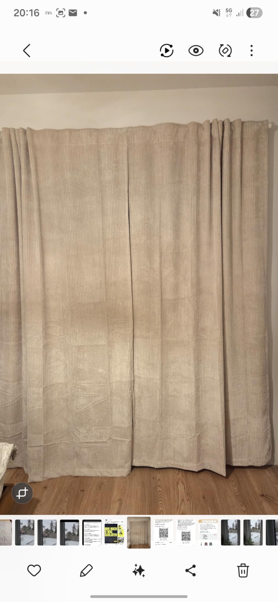 Homing Sven Cord-Vorhang beige 140x245 cm blickdicht